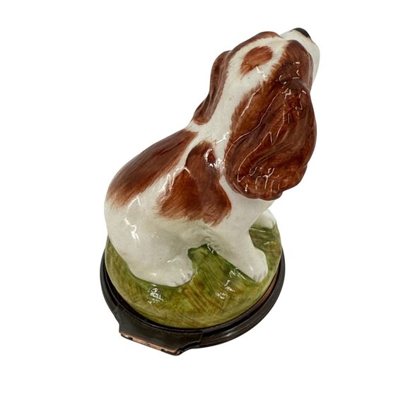 HALCYON DAYS PORCELAIN BONBONNIERE CAVALIER KING CHARLES‎ SPANIEL Trinket Box - Picture 5 of 12